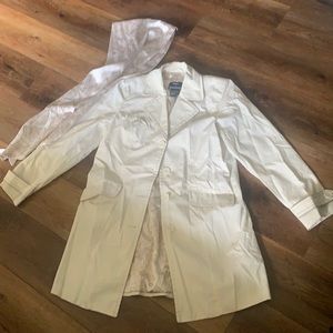 SALE White Dennis Basso trench coat